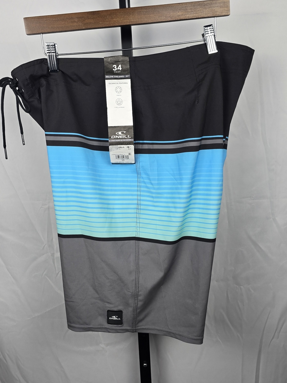 NWT O'Neill Men's Lennox Stripe 21" Boardshorts Size 34
